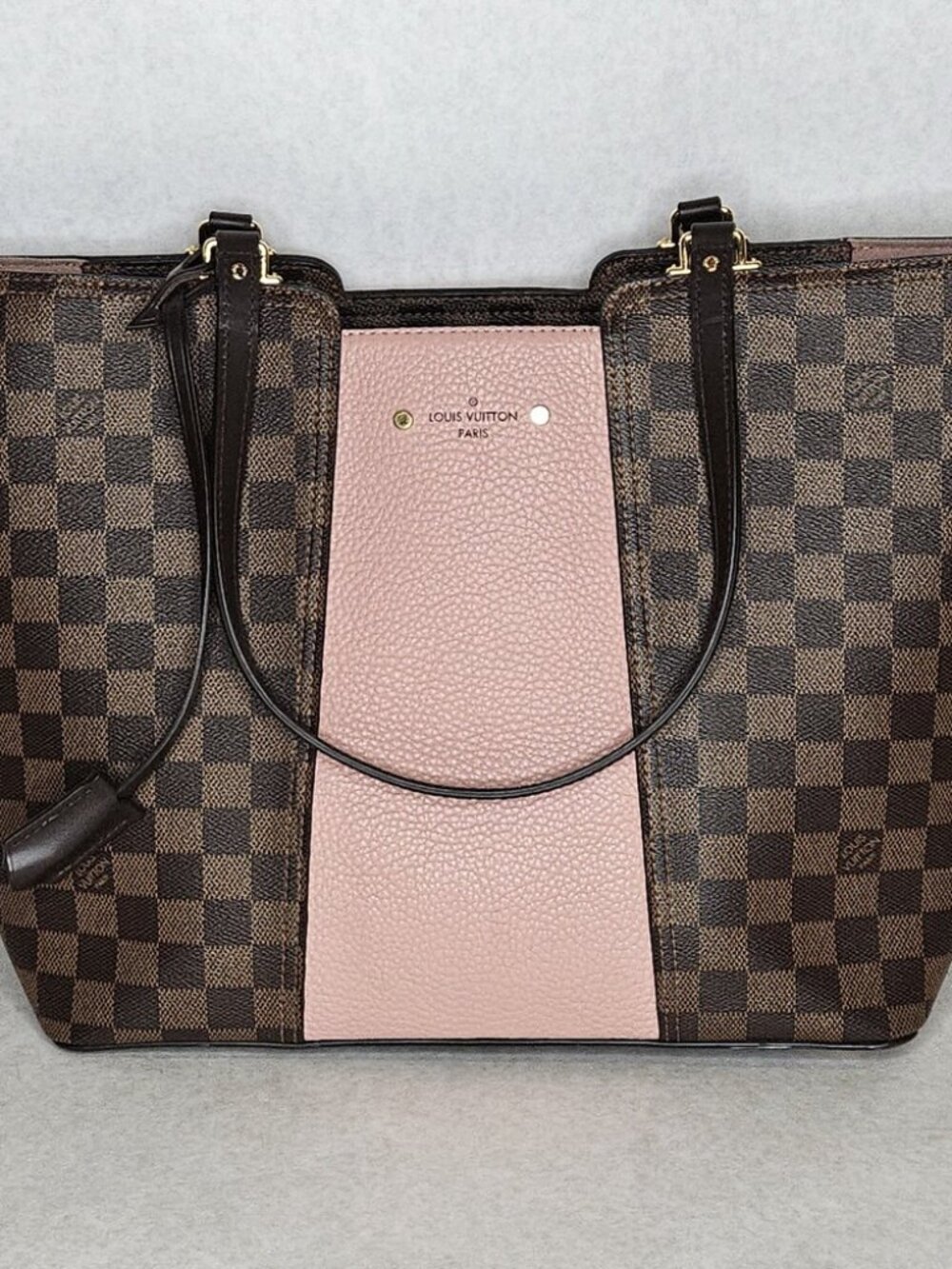 Louis Vuitton Damier Ebene Jersey Magnolia Tote Handbag Purse  - Picture 2 of 15